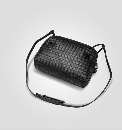 Bolso Crossbody de Cuero Genuino Tejido para Mujer - Elegante Bandolera de Piel de Oveja - Image 3