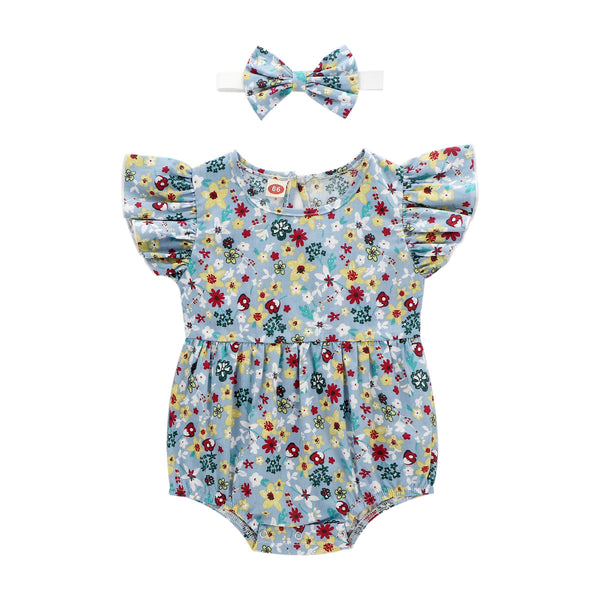 Enterizo Floral sin Mangas para Bebé 0-3 Años - Diseño Triangular Cómodo - Image 3