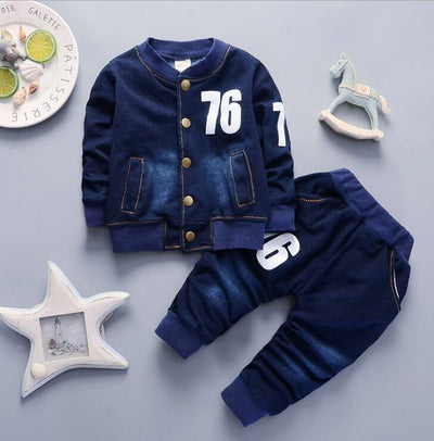 Traje Casual de Mezclilla con Manga Larga para Niños