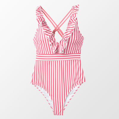 Traje de Baño Premamá Embarazo con Soporte Abdominal y Borde de Loto - Image 3