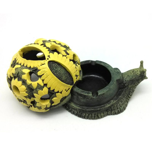 Cenicero Decorativo 3D de Resina - Tortuga y Caracol para el Hogar
