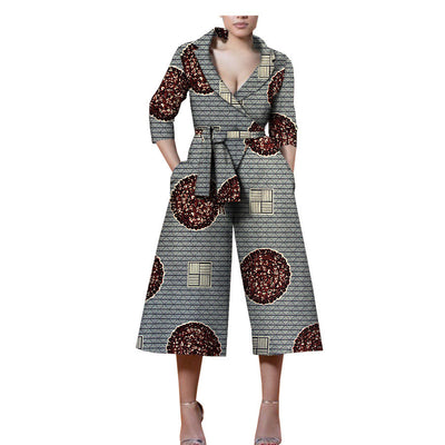 Jumpsuit Étnico de Algodón con Estampado Batik - Diseño Casual Africano - Image 2