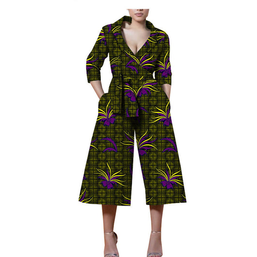 Jumpsuit Étnico de Algodón con Estampado Batik - Diseño Casual Africano - Image 6