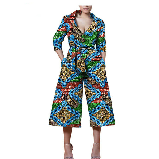 Jumpsuit Étnico de Algodón con Estampado Batik - Diseño Casual Africano - Image 12