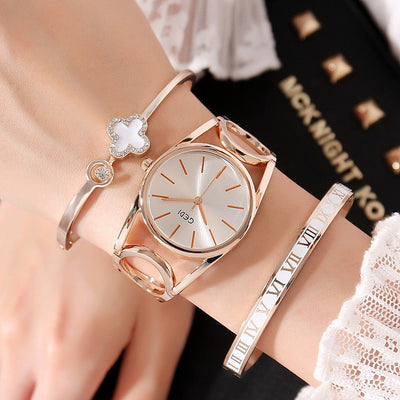 Reloj de Moda para Mujer con Set de Pulsera - Diseño Hueco Elegante - Image 7