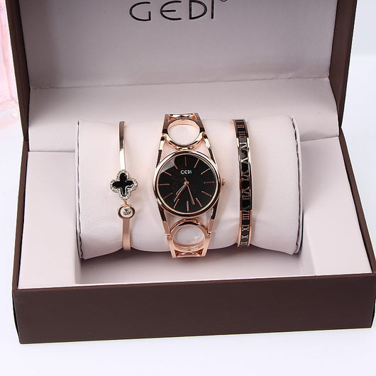 Reloj de Moda para Mujer con Set de Pulsera - Diseño Hueco Elegante - Image 8