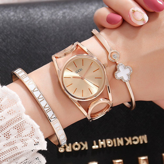 Reloj de Moda para Mujer con Set de Pulsera - Diseño Hueco Elegante - Image 10