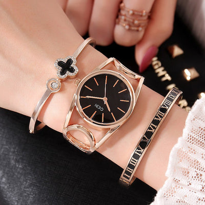 Reloj de Moda para Mujer con Set de Pulsera - Diseño Hueco Elegante - Image 6