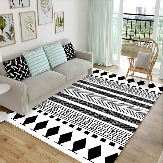Tapete Moderno Blanco y Negro para Sala, Dormitorio y Entrada - Diseño Europeo - Image 4