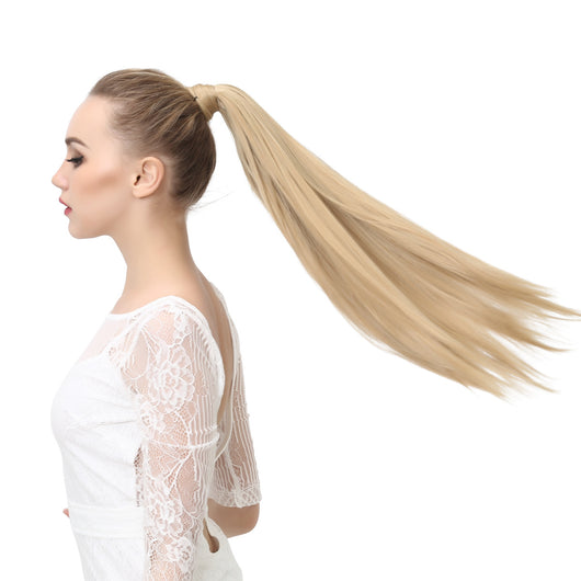 Coleta Postiza de Seda Mate Realista Cabello Liso Largo con Velcro - Image 34