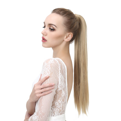 Coleta Postiza de Seda Mate Realista Cabello Liso Largo con Velcro