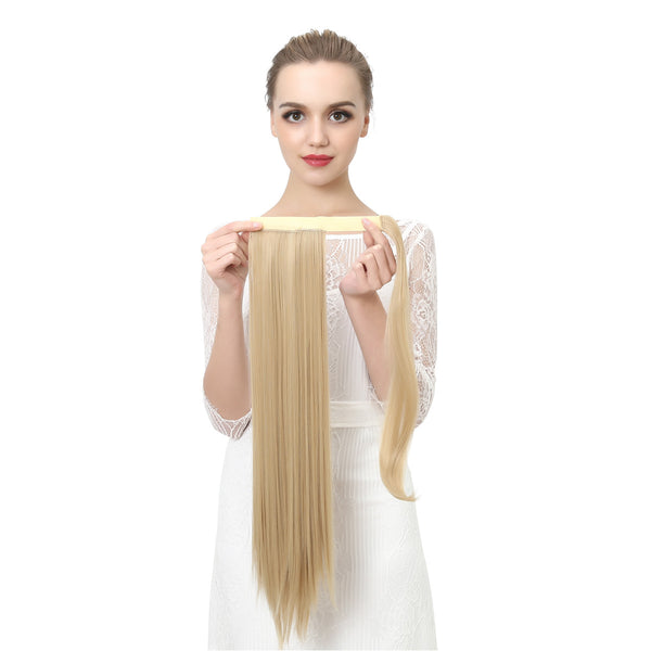 Coleta Postiza de Seda Mate Realista Cabello Liso Largo con Velcro