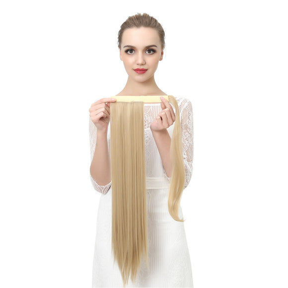 Coleta Postiza de Seda Mate Realista Cabello Liso Largo con Velcro