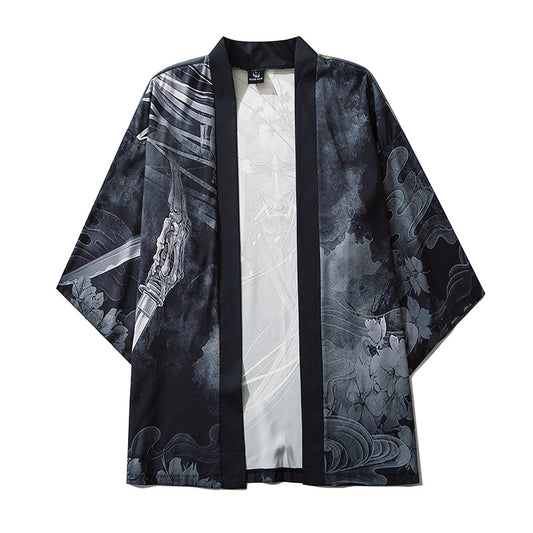 Cardigan Haori Japonés Estilo Demonio - Ropa Tradicional Samurái para Cosplay
