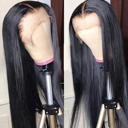 Peluca Larga Liso Negro con Encaje Frontal - Fibra Sintética Premium - Image 5
