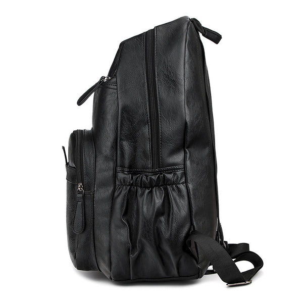 Mochila de Cuero Sintético Grande - Diseño Casual Minimalista