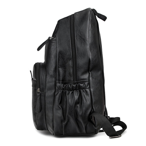 Mochila de Cuero Sintético Grande - Diseño Casual Minimalista