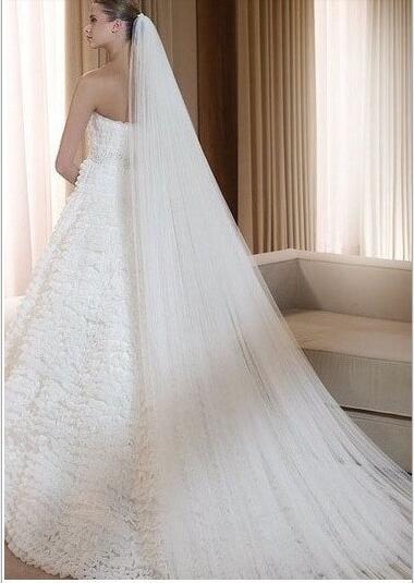Velo de Novia Blanco Vintage de Un Nivel con Peineta - Diseño Clásico Waltz - Image 12