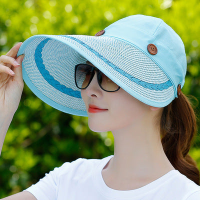 Sombrero de Verano Desmontable con Ala Ancha - Protección Solar Estilo Coreano