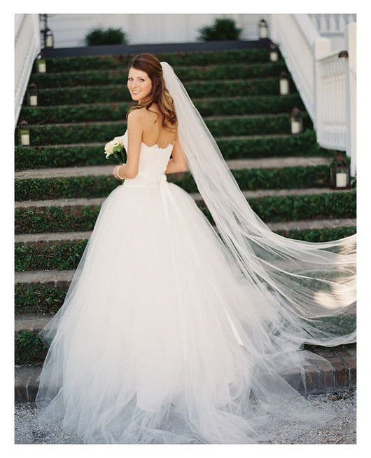 Velo de Novia Blanco Vintage de Un Nivel con Peineta - Diseño Clásico Waltz - Image 6