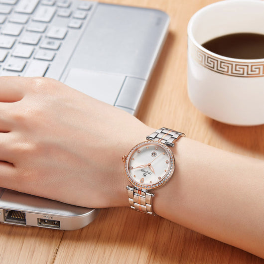 Reloj de Acero Inoxidable para Mujer con Calendario - Image 6