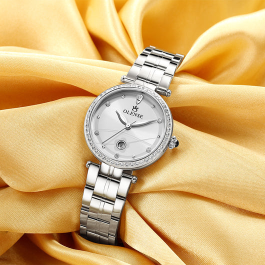 Reloj de Acero Inoxidable para Mujer con Calendario - Image 4