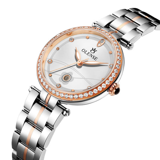 Reloj de Acero Inoxidable para Mujer con Calendario - Image 5