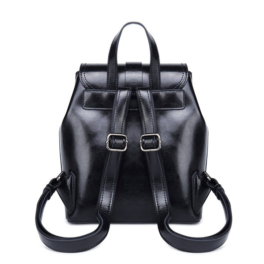 Mochila de Cuero para Mujer - Diseño Casual con Costuras Decorativas - Image 9