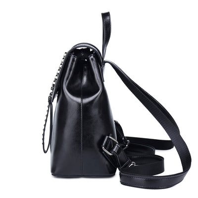 Mochila de Cuero para Mujer - Diseño Casual con Costuras Decorativas - Image 4