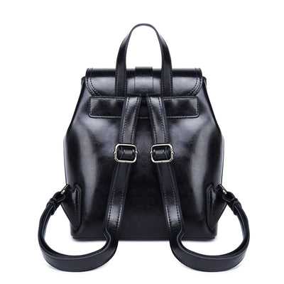 Mochila de Cuero para Mujer - Diseño Casual con Costuras Decorativas - Image 5