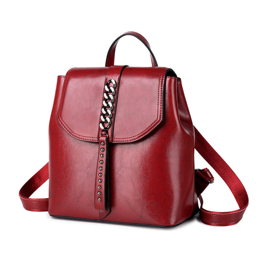 Mochila de Cuero para Mujer - Diseño Casual con Costuras Decorativas - Image 2
