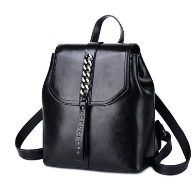 Mochila de Cuero para Mujer - Diseño Casual con Costuras Decorativas - Image 3