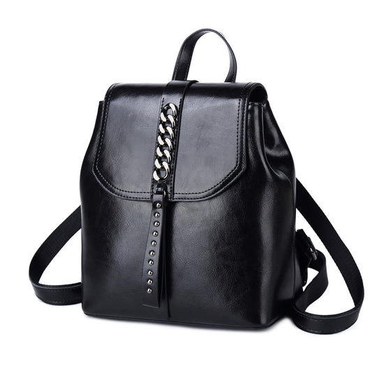 Mochila de Cuero para Mujer - Diseño Casual con Costuras Decorativas - Image 3