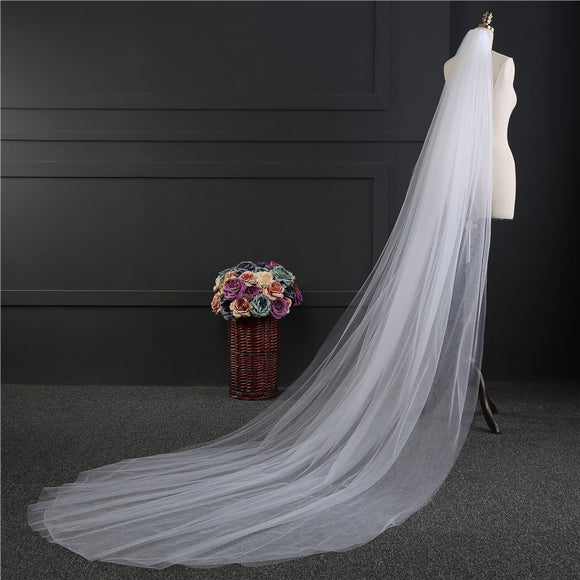 Velo de Novia Elegantx 3 Metros Doble Capa con Peine - Colección Premium