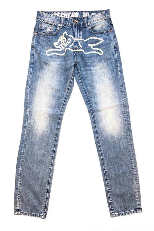 Pantalones Vaqueros Azul Lavado y Blanco para Hombre - Image 6