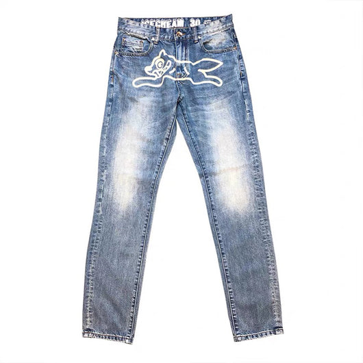 Pantalones Vaqueros Azul Lavado y Blanco para Hombre - Image 9