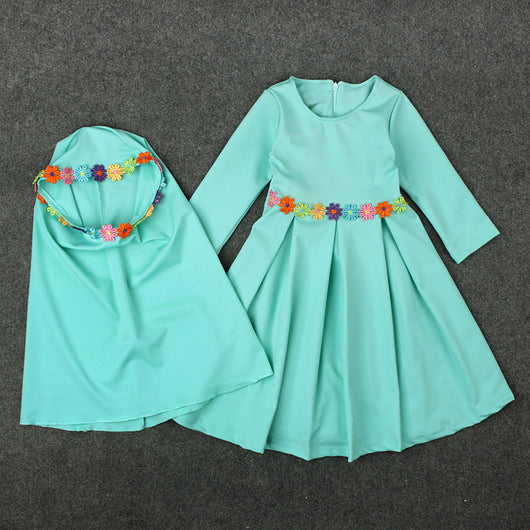 Vestido Largo Musulmán de Manga Larga para Niñas - Colección Primavera Otoño - Image 5