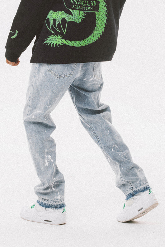 Jeans Rectos Azul Desgastado con Detalles Rotos - Estilo Street - Image 9