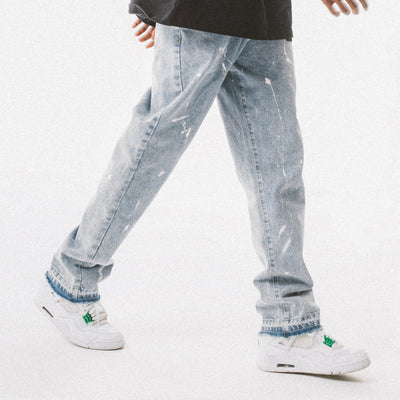 Jeans Rectos Azul Desgastado con Detalles Rotos - Estilo Street - Image 3