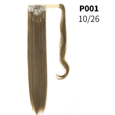 Coleta Postiza de Seda Mate Realista Cabello Liso Largo con Velcro - Image 11