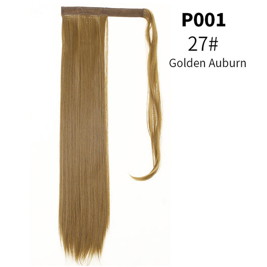 Coleta Postiza de Seda Mate Realista Cabello Liso Largo con Velcro - Image 10