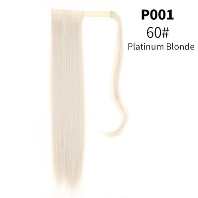 Coleta Postiza de Seda Mate Realista Cabello Liso Largo con Velcro - Image 13