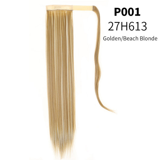 Coleta Postiza de Seda Mate Realista Cabello Liso Largo con Velcro - Image 16