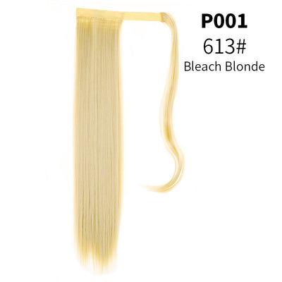 Coleta Postiza de Seda Mate Realista Cabello Liso Largo con Velcro - Image 14