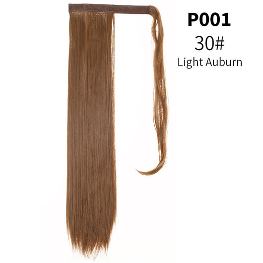 Coleta Postiza de Seda Mate Realista Cabello Liso Largo con Velcro - Image 18