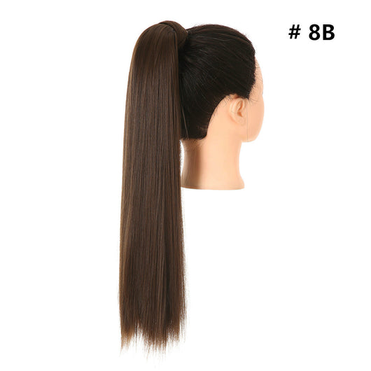 Coleta Postiza de Seda Mate Realista Cabello Liso Largo con Velcro - Image 19
