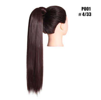 Coleta Postiza de Seda Mate Realista Cabello Liso Largo con Velcro - Image 20
