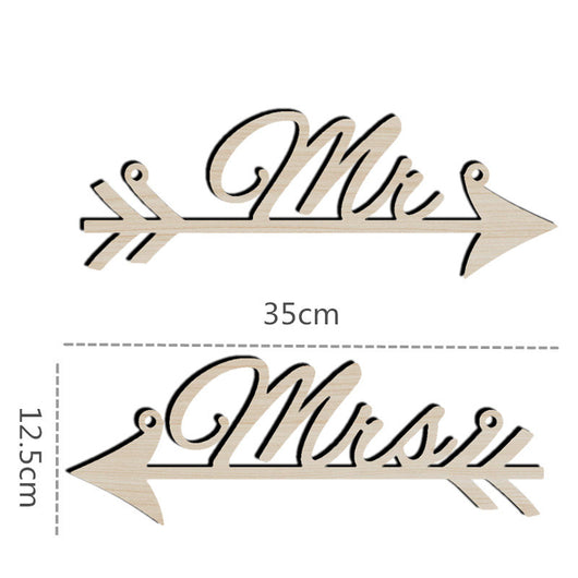 Letrero Decorativo de Madera Mr & Mrs con Flecha - Adorno Rústico para Bodas - Image 11