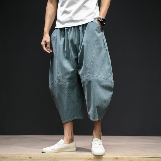 Pantalones Harem Anchos Talla Grande para Hombre - Bloomers Crop Sueltos - Image 4