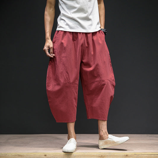 Pantalones Harem Anchos Talla Grande para Hombre - Bloomers Crop Sueltos